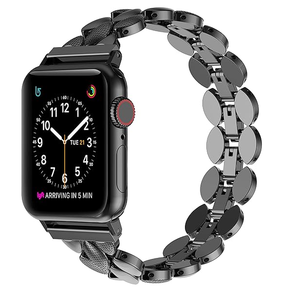 Moolia Moolia Elegant Metal Strap for Apple Watch 38mm 40mm 41mm Fashion Bracelet Replacement for Women Compatible with Series 10 to 1 Black - View 2 of 6