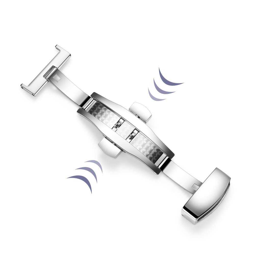 TEXNEWS TEXNEWS Stainless Steel Deployment Clasp Watch Band Buckle Available in Silver Gold Black Rose Gold Multiple Widths 14mm to 22mm - View 3 of 9