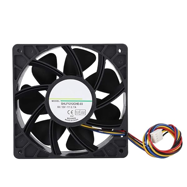 ASHATA 4-Pin CPU Cooling Fan SHLF1212CHE-03 - Fast Heat Dissipation for S9 S7 PC | 12CM DC12V 2.7A Cooler