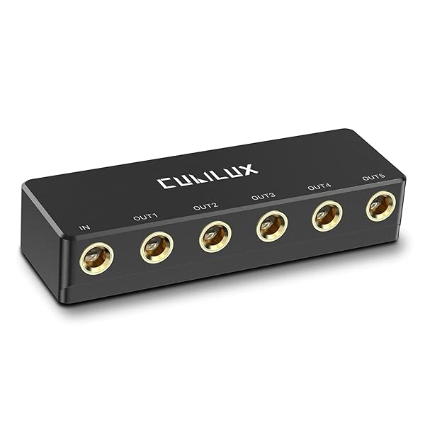 Cubilux Passive 6.35mm Headphones Splitter Box, 1/4â€ Stereo Multi Audio Distributor, Multiport Quarter Inch TRS TS Aux Splitter for Guitar Signal, Studio Recording, Live Performance, Monitors
