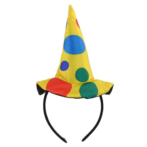 FRECI Jumbo Polka Dots Clown Hat Headband for Halloween Carnival Circus Costume Props