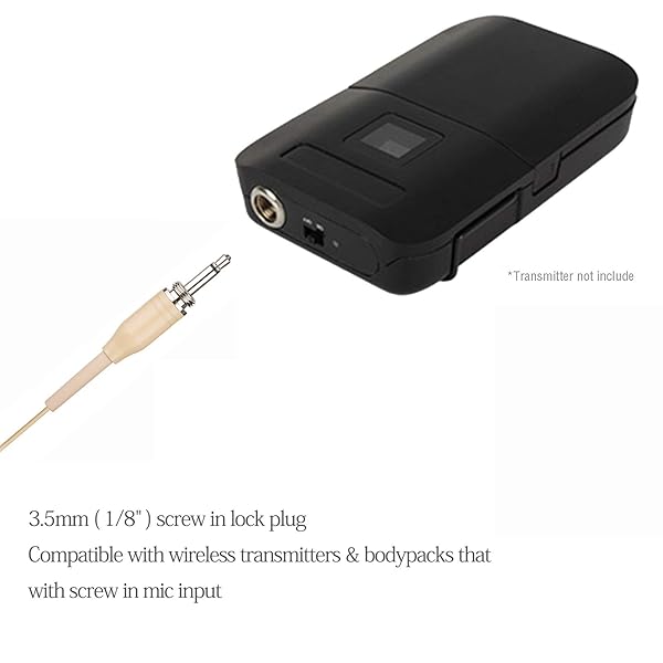 Sujeetec Buy Sujeetec Headset Microphone - 3.5mm Screw Lock, Beige Omnidirectional Earhook for Wireless Systems - View 4 of 9
