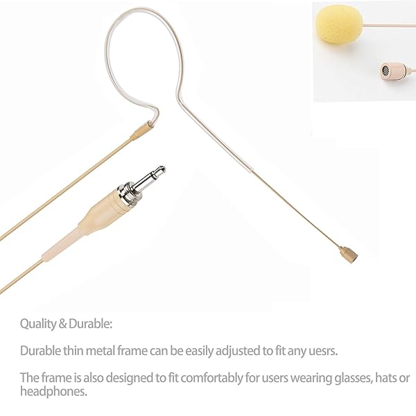 Sujeetec Buy Sujeetec Headset Microphone - 3.5mm Screw Lock, Beige Omnidirectional Earhook for Wireless Systems - View 5 of 9