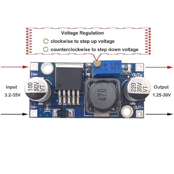 Valefod Valefod 10 Pack DC-DC Buck Converter: High Efficiency Voltage Regulator 3.2-35V to 1.25-30V for DIY Power Supply - View 4 of 7