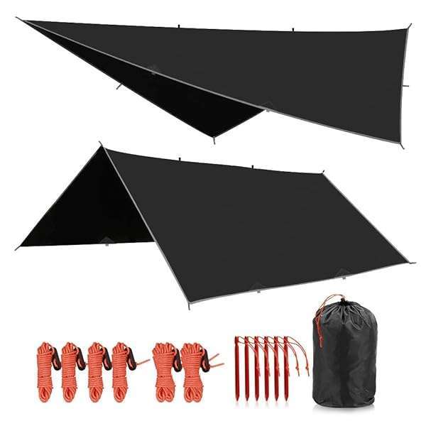 REDCAMP REDCAMP 10x12ft Waterproof Hammock Rain Fly Tarp - Lightweight Camping Shelter for Hiking & Outdoor Adventures