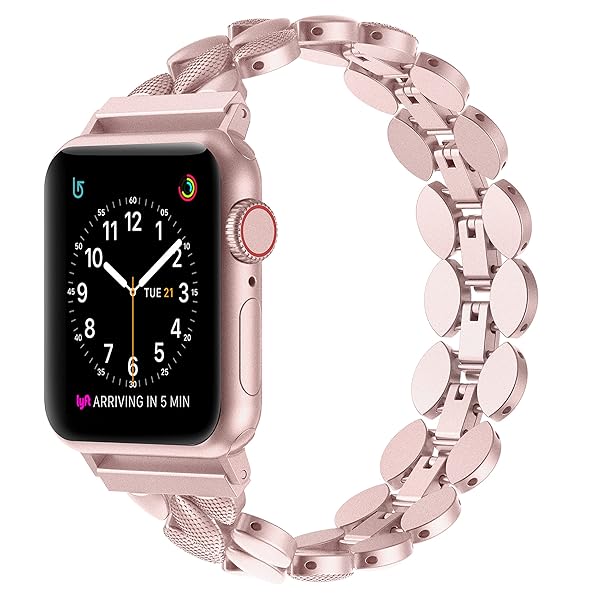 Moolia Moolia Elegant Metal Strap for Apple Watch 38mm 40mm 41mm Stylish Replacement Bracelet for Women Pink Gold Compatible with Series 10 to 1 - View 2 of 6