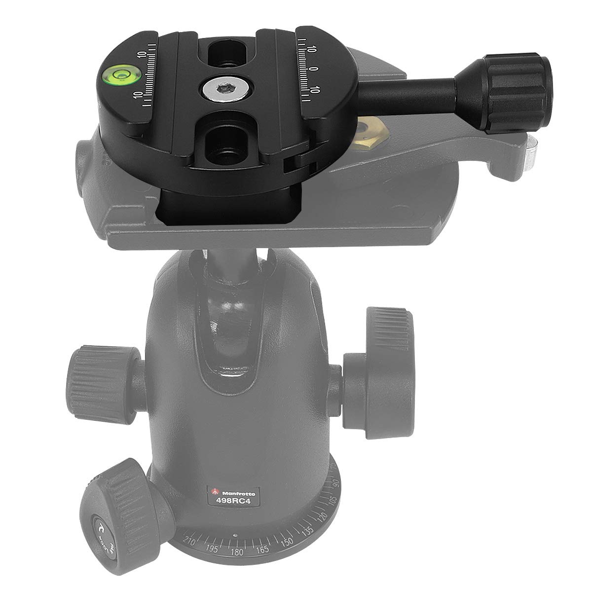 Haoge Haoge CP-64 Quick Release Clamp with RC4 Base Adapter for Manfrotto RC4 to Arca-Swiss Compatible Fit 400PL 405 410 - View 6 of 9