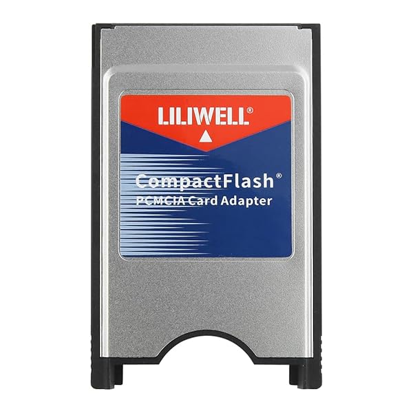 LILIWELL LILIWELL CompactFlash to PCMCIA Adapter Type I Card Reader for Laptop and PC Black Silver 8.5x5.3x0.3cm 30g