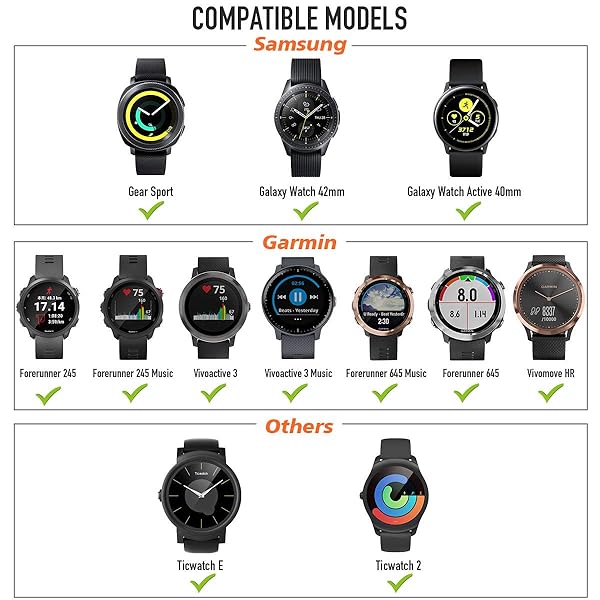 ANCOOL ANCOOL 20mm Silicone Watch Bands for Forerunner 245 645 Viomove HR Vivoactive 3 Smartwatches Black - View 3 of 7