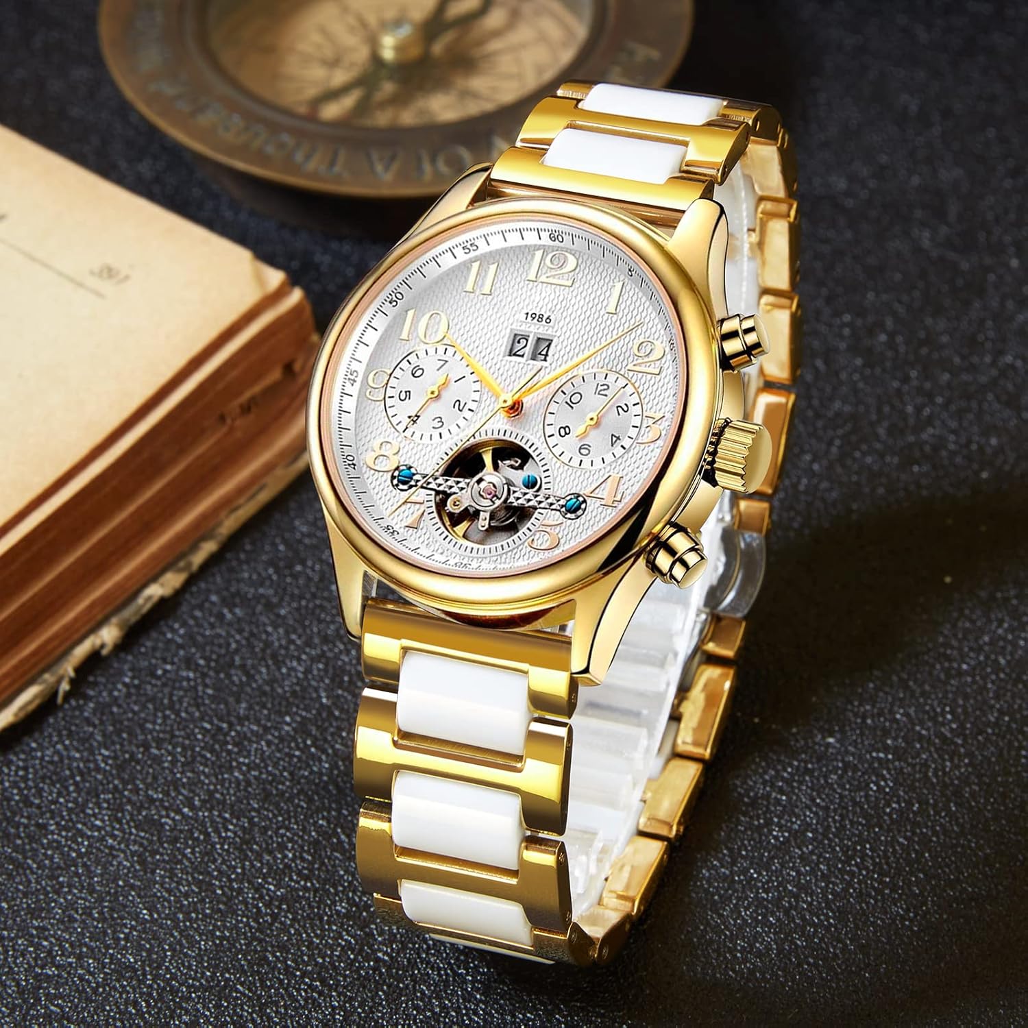 BINLUN BINLUN Women's Watch Band Stainless Steel Ceramic Replacement Bracelet Polished Strap 12mm to 22mm with Butterfly Buckle in 6 Colors - View 4 of 9