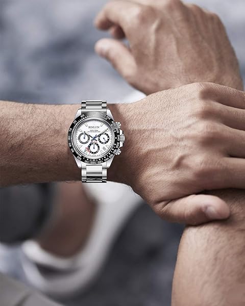 BINLUN BINLUN Thick Stainless Steel Watch Band Replacement for Men Women Heavy Polished Matte Finish 16mm to 26mm Sizes Polished Silver 23mm - View 4 of 7