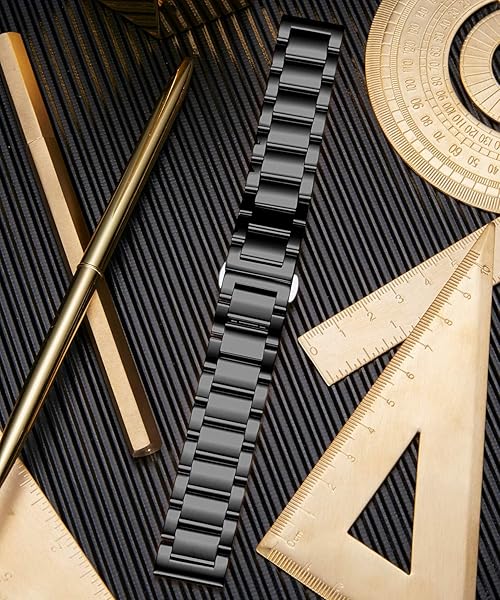 BINLUN BINLUN Thick Stainless Steel Watch Band Replacement for Men Women Heavy Polished Matte Finish 23mm Compatible with Various Sizes - View 5 of 7