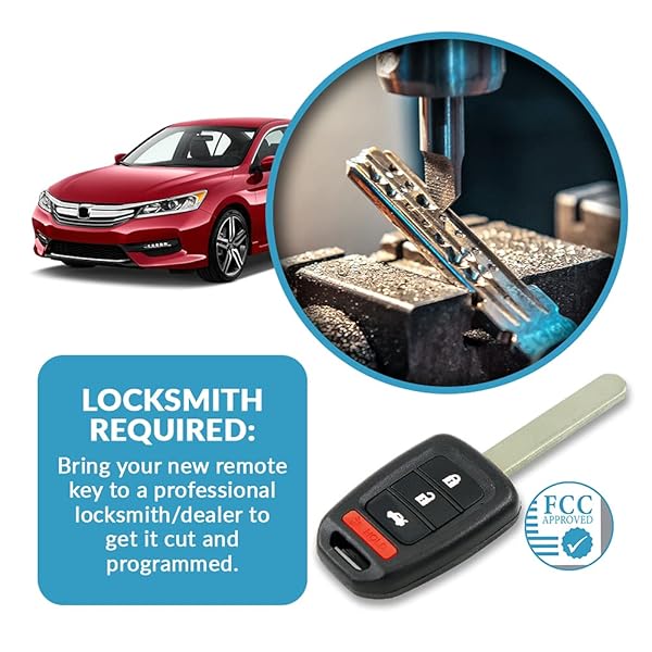 Keyless2Go Keyless2Go Replacement Keyless Entry Remote Car Key Fob for Honda Accord and Civic Vehicles - View 5 of 6