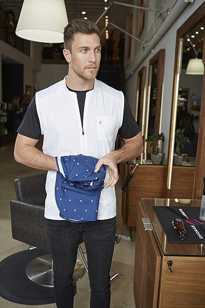 Barber Strong Barber Strong The Barber Vest for Men White Lightweight Hair Repellent Sleeveless with 3 Pockets and 2-Way Zipper Size Small - View 3 of 9