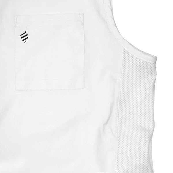 Barber Strong Barber Strong The Barber Vest for Men White Lightweight Hair Repellent Sleeveless with 3 Pockets and 2-Way Zipper Size Small - View 8 of 9