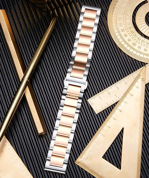 BINLUN BINLUN Thick Stainless Steel Watch Band Replacement for Men Women Polished Silver Rose Gold 16mm 18mm 20mm 21mm 22mm 23mm 24mm 26mm - View 5 of 7