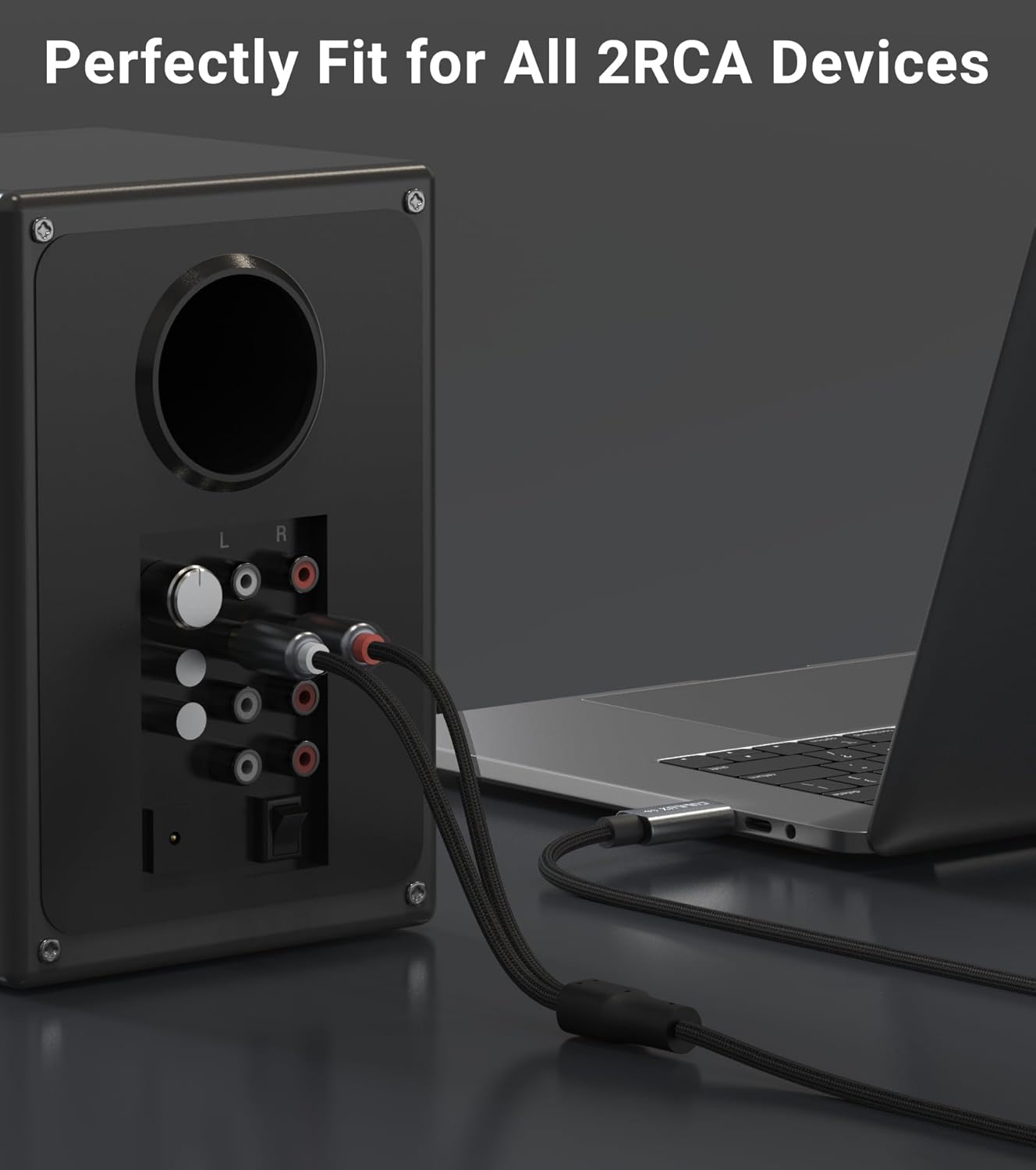 Cubilux Cubilux USB C to RCA Audio Cable 6 FT Type C to Dual RCA Stereo Aux Cord for iPhone iPad Samsung Pixel Devices - View 7 of 7