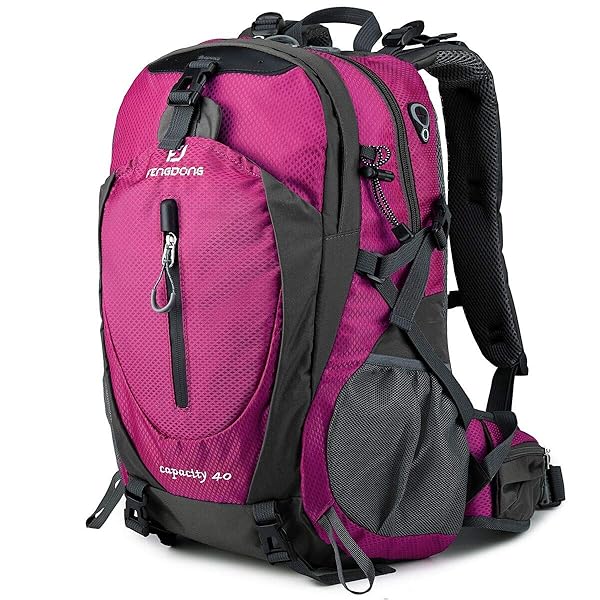 FENGDONG FENGDONG 40L Waterproof Lightweight Daypack for Hiking, Camping & Travel - Stylish Pink Backpack for Men & Women