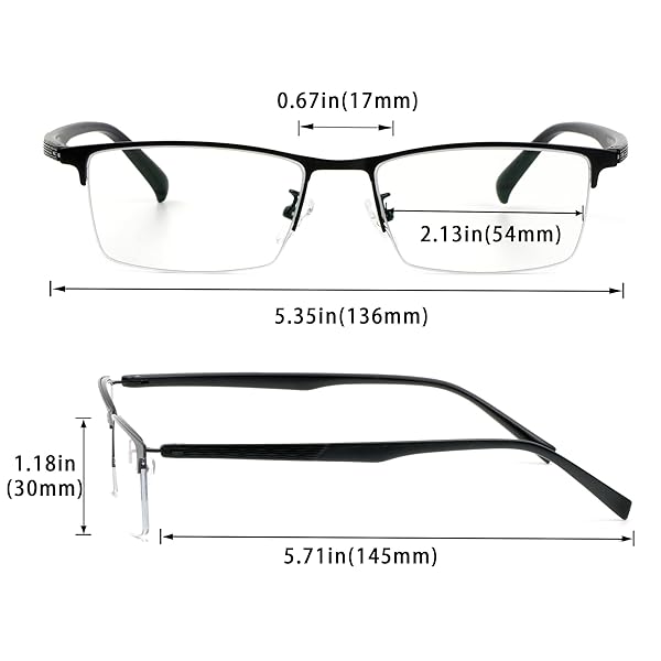 VisionGlobal VisionGlobal Blue Light Blocking Glasses for Men and Women Stylish Square Frame Anti Eyestrain Computer Reading TV Glasses Black 150 Magnification - View 3 of 7