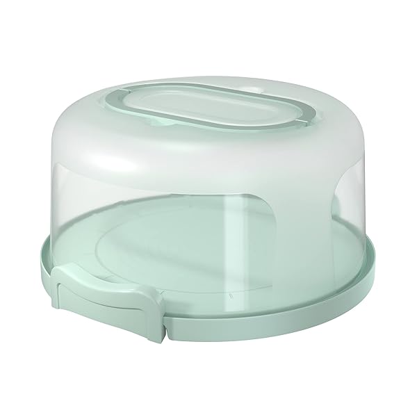 Top Shelf Elements Top Shelf Elements Round Cake Carrier Two Sided Holder and Serving Tray Portable Fits 10 Inch Cake Green