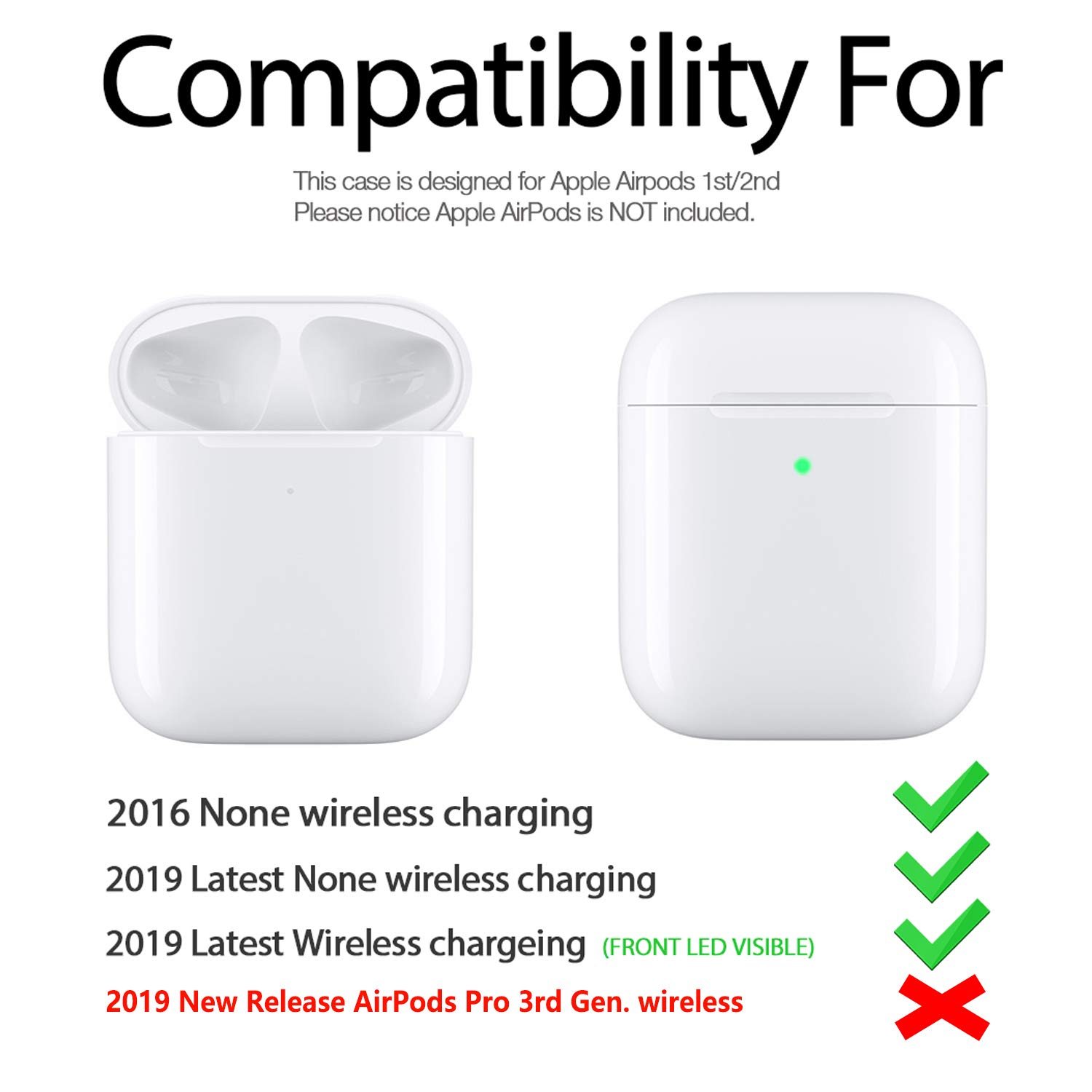 Hamile Hamile Soft Silicone AirPods Case Cover with Keychain for AirPod 1 and 2 Front LED Visible Plum Color for Men Women and Kids - View 2 of 9