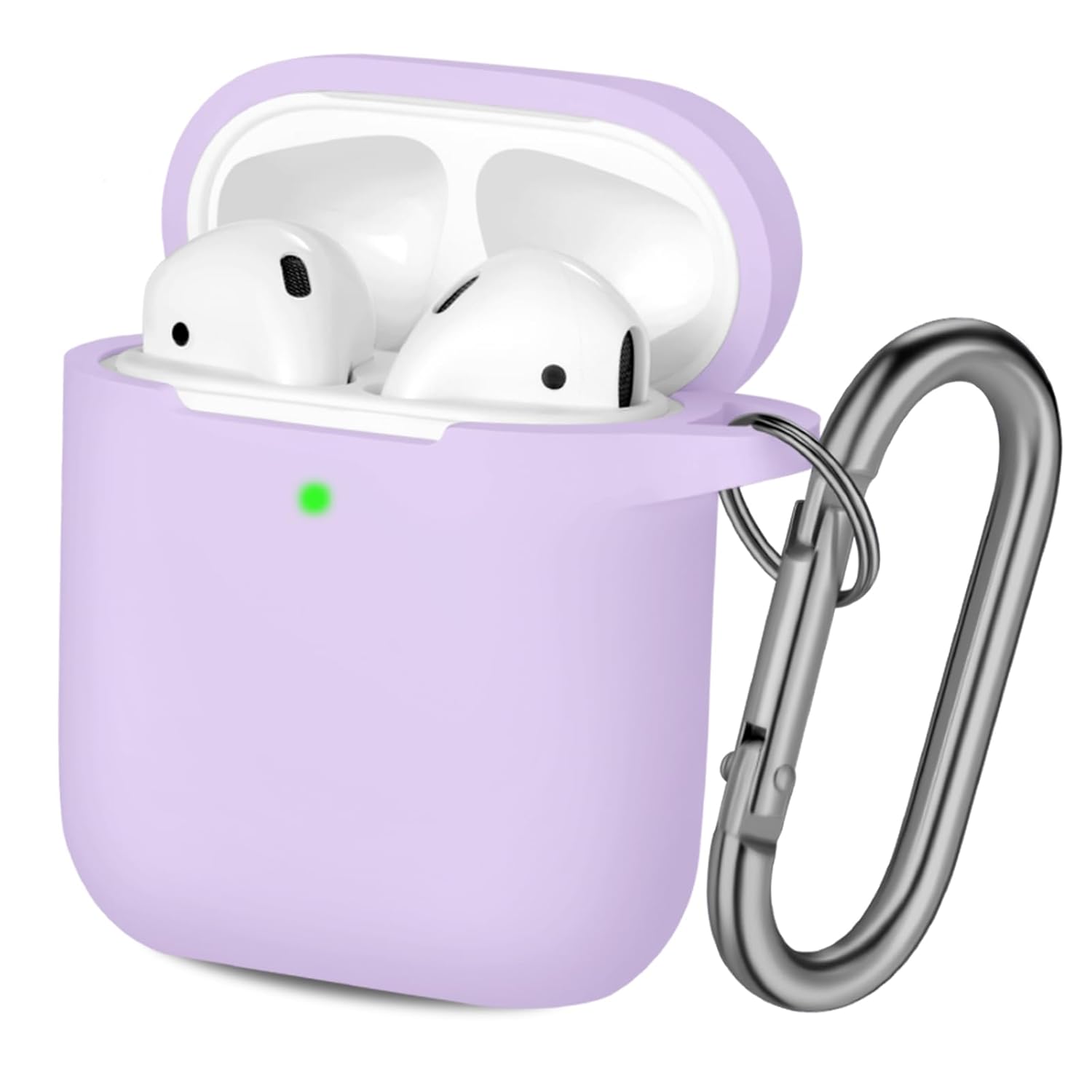 Hamile Hamile Soft Silicone AirPods Case Cover with Keychain for AirPod 1 and 2 Front LED Visible Plum Color for Men Women and Kids - View 8 of 9