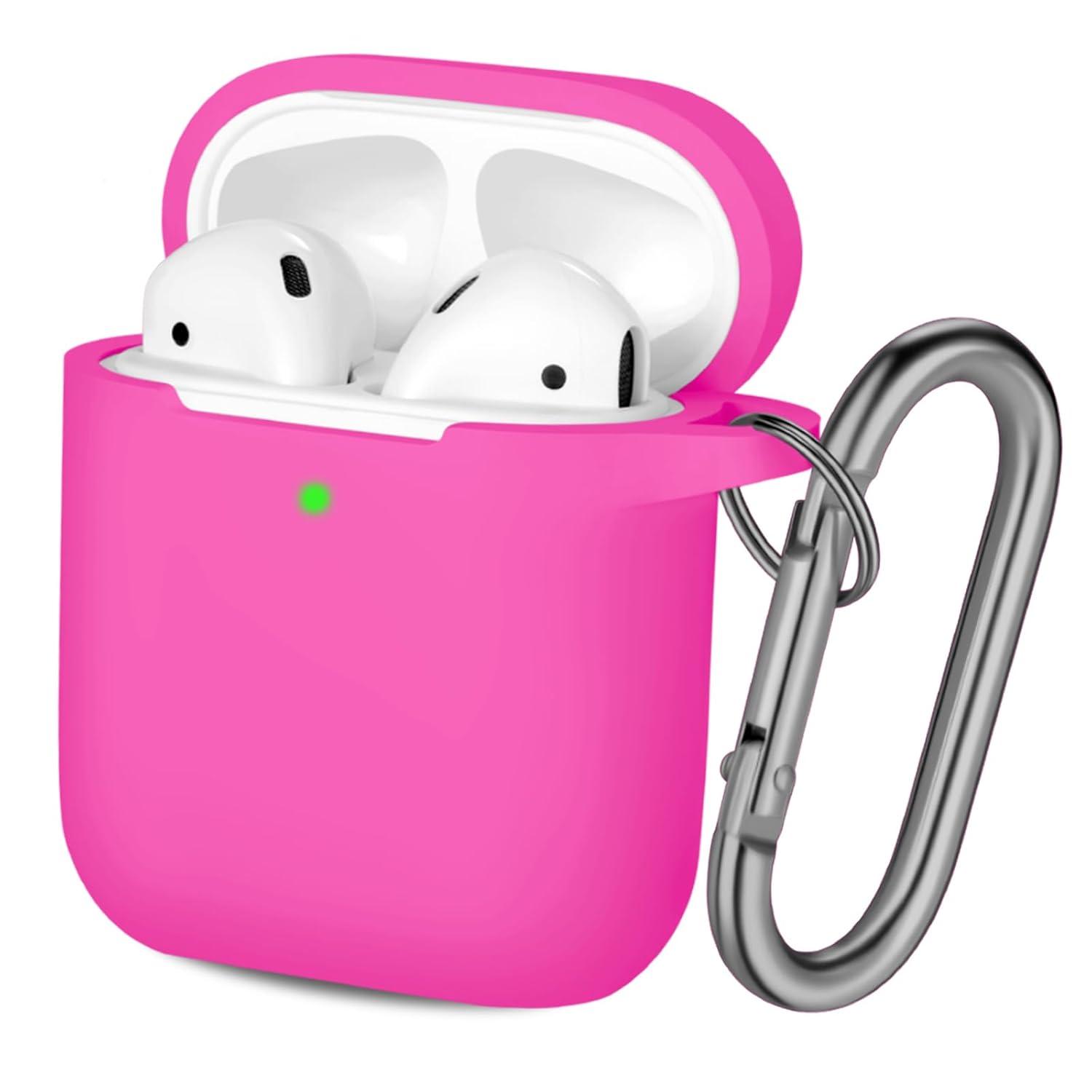 Hamile Hamile Soft Silicone AirPods Case Cover with Keychain for AirPod 1 and 2 Front LED Visible Plum Color for Men Women and Kids - View 9 of 9