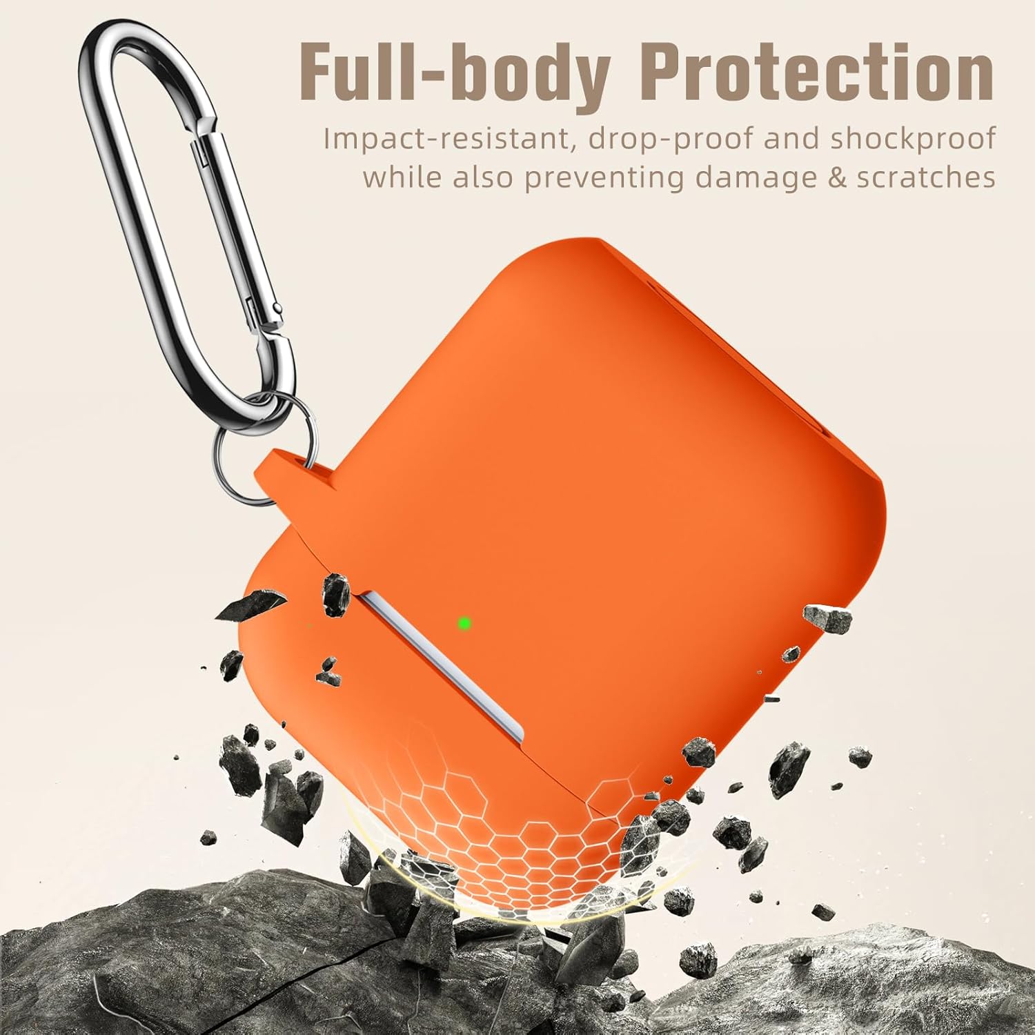 Hamile Hamile Soft Silicone AirPods Case Cover Compatible with AirPod 1 and 2 Front LED Visible Burgundy Keychain Accessories for All Users - View 4 of 9