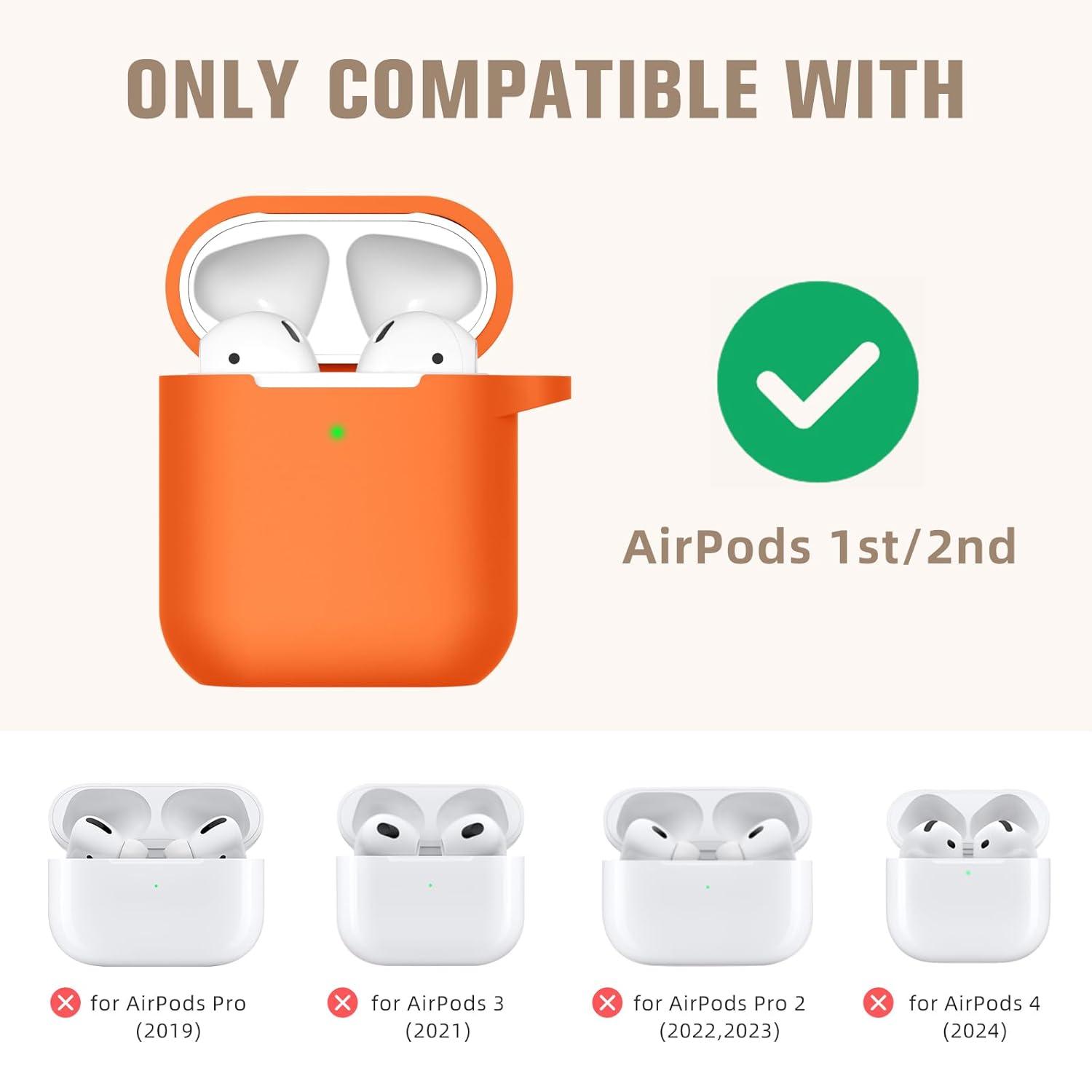 Hamile Hamile Soft Silicone AirPods Case Cover Compatible with AirPod 1 and 2 Front LED Visible Burgundy Keychain Accessories for All Users - View 7 of 9