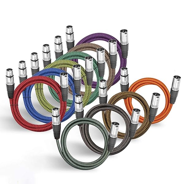 Buy BIFALE 25ft XLR Cable - Heavy Duty Braided 3Pin Male to Female Mic Cable (10 Pack) for Superior Sound Quality