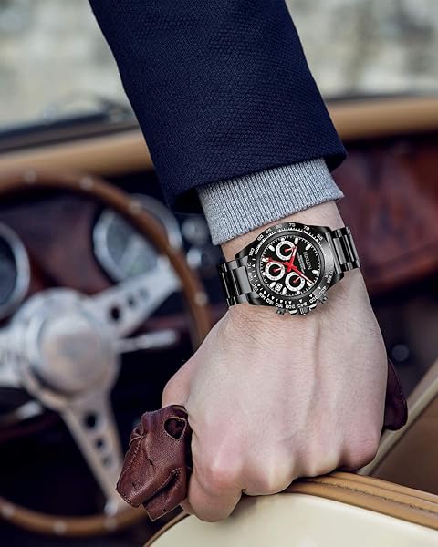 BINLUN BINLUN Thick Stainless Steel Watch Band Replacement for Men Women Polished Black 20MM Heavy Matte Brushed Finish 16mm to 26mm Sizes - View 3 of 7