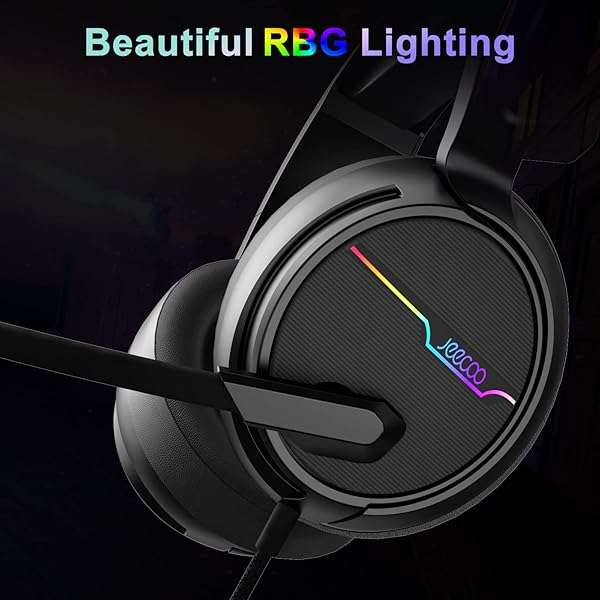 Jeecoo Jeecoo V20U USB Pro Gaming Headset: 7.1 Surround Sound, Noise Cancelling Mic & Memory Foam for PC & Laptop - View 9 of 11