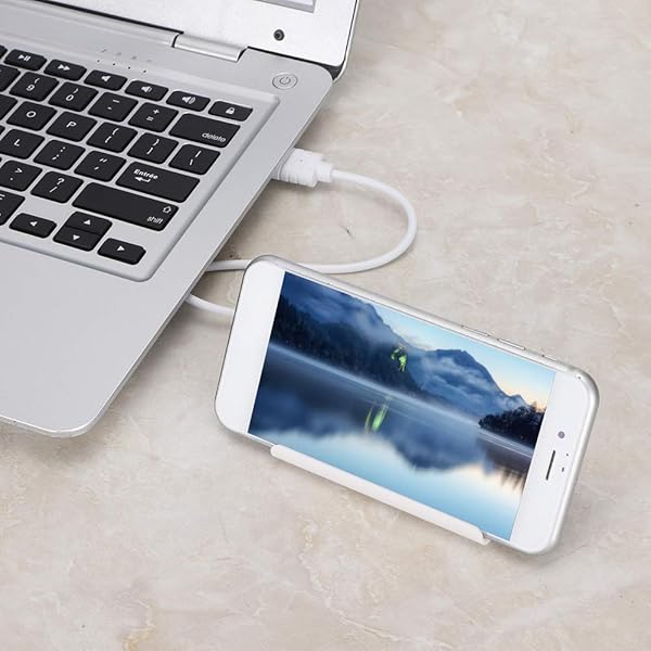 ASHATA ASHATA 4 Port USB Hub Adapter for Phone Tablet Desktop and BYEASY USB C to USB 2.0 Hub for MAC OS Windows Linux White - View 3 of 10