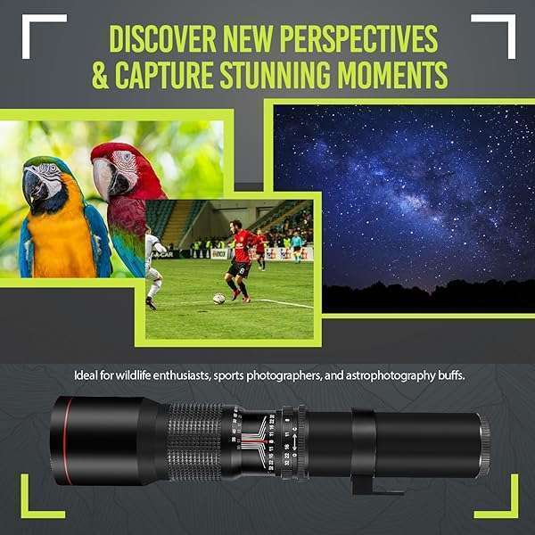 BM Premium High-Power 500mm/1000mm f/8 Telephoto Lens for Canon EOS R Series - Perfect for Wildlife & Sports Photography - View 9 of 10