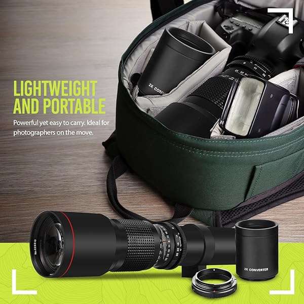 BM Premium High-Power 500mm/1000mm f/8 Telephoto Lens for Canon EOS R Series - Perfect for Wildlife & Sports Photography - View 10 of 10