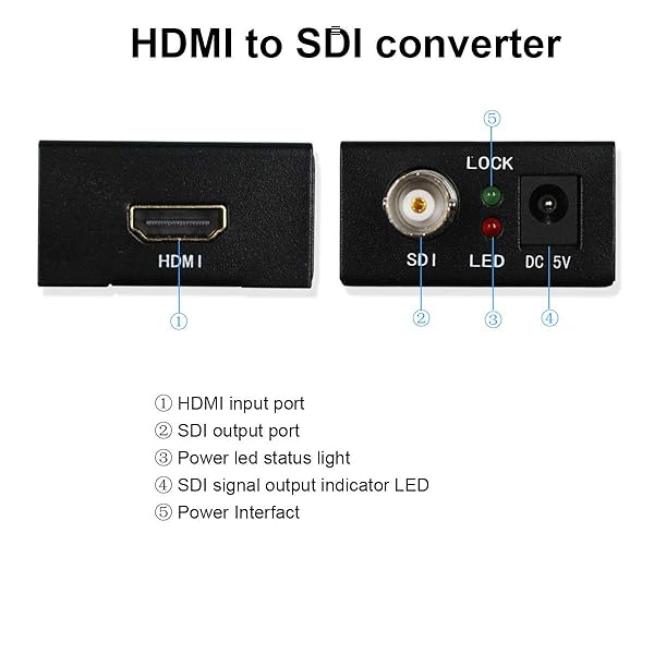 HDSUNWSTD 1080P 3G HDMI to SDI BNC Converter and SDI to HDMI Extender for 100m Coaxial Cables - View 2 of 6