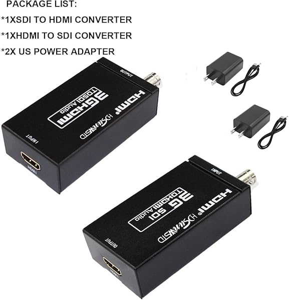 HDSUNWSTD 1080P 3G HDMI to SDI BNC Converter and SDI to HDMI Extender for 100m Coaxial Cables - View 6 of 6