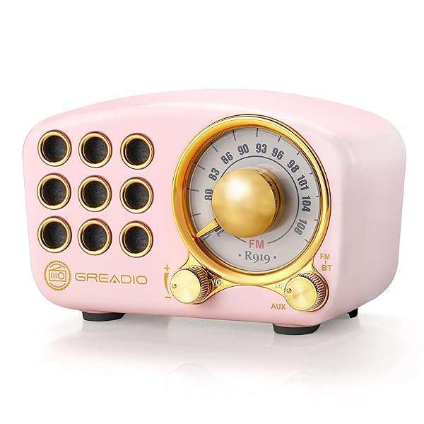 Retro Bluetooth Speaker: Vintage FM Radio with Strong Bass, Loud Volume & Bluetooth 5.0 - Classic Pink Style