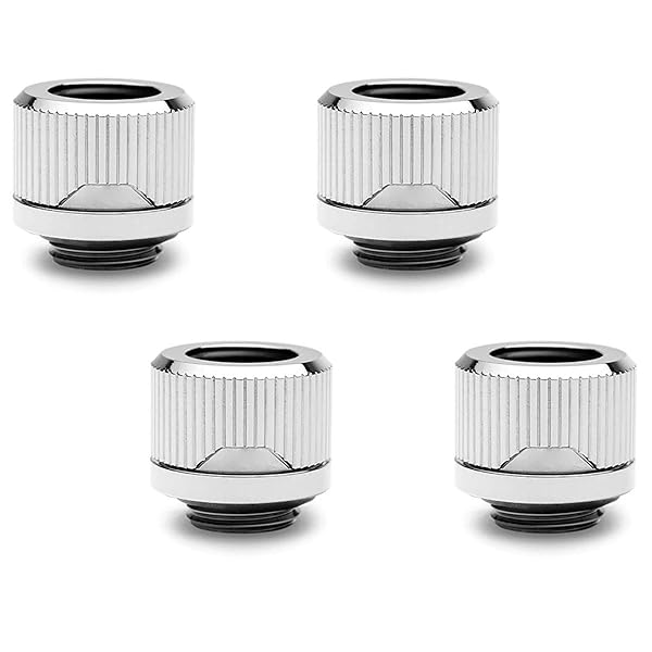 EK EKWB EK-Torque HTC-12 Compression Fitting 12mm OD Nickel 4-Pack for Rigid Tubing