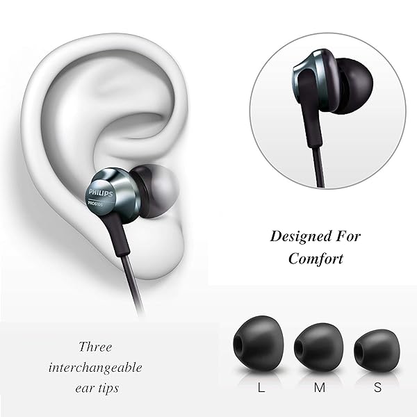 Philips PHILIPS Pro Wired Earbuds: Lightweight In-Ear Headphones with Mic, Powerful Bass & Hi-Res Audio for Phones & Laptops - View 3 of 5
