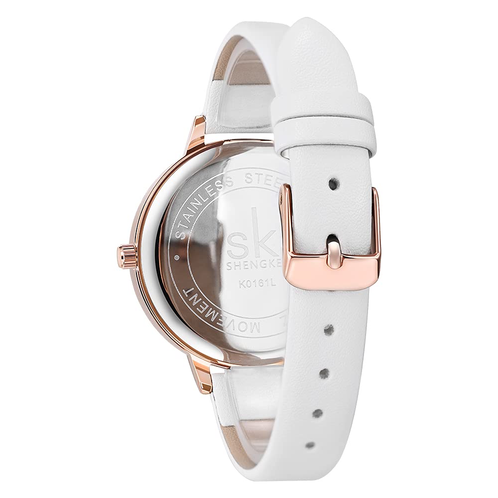 SHENGKE SHENGKE Luxury Quartz Women Watches with Leather Band Stylish Ladies Wristwatch for Everyday Elegance - View 3 of 6