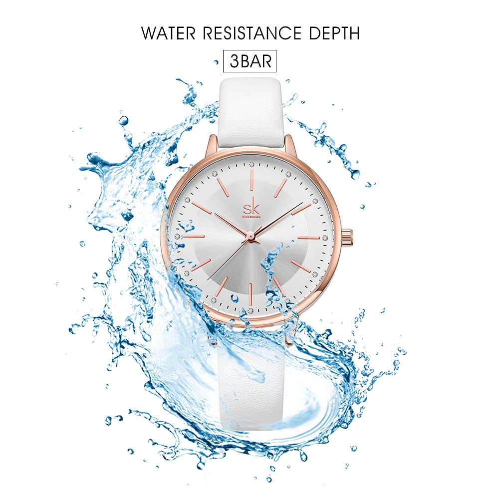 SHENGKE SHENGKE Luxury Quartz Women Watches with Leather Band Stylish Ladies Wristwatch for Everyday Elegance - View 6 of 6