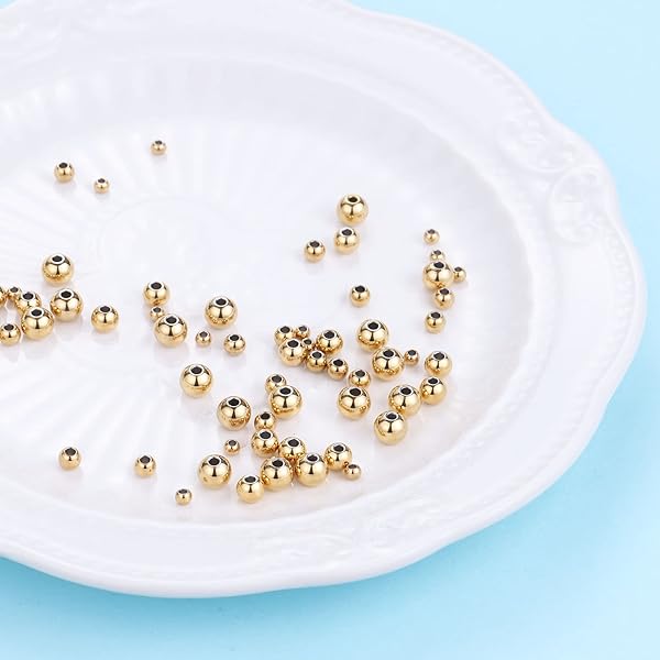 ZHENYIN ZHENYIN 200pcs Stainless Steel Round Spacer Beads 3mm 4mm 5mm 6mm for Jewelry Making - View 3 of 7