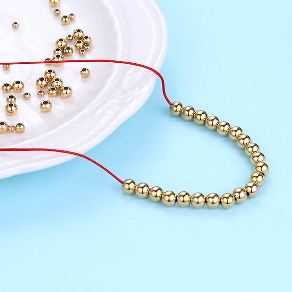 ZHENYIN ZHENYIN 200pcs Stainless Steel Round Spacer Beads 3mm 4mm 5mm 6mm for Jewelry Making - View 4 of 7