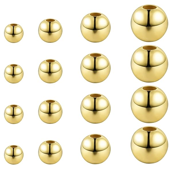 ZHENYIN ZHENYIN 200pcs Stainless Steel Round Spacer Beads 3mm 4mm 5mm 6mm for Jewelry Making