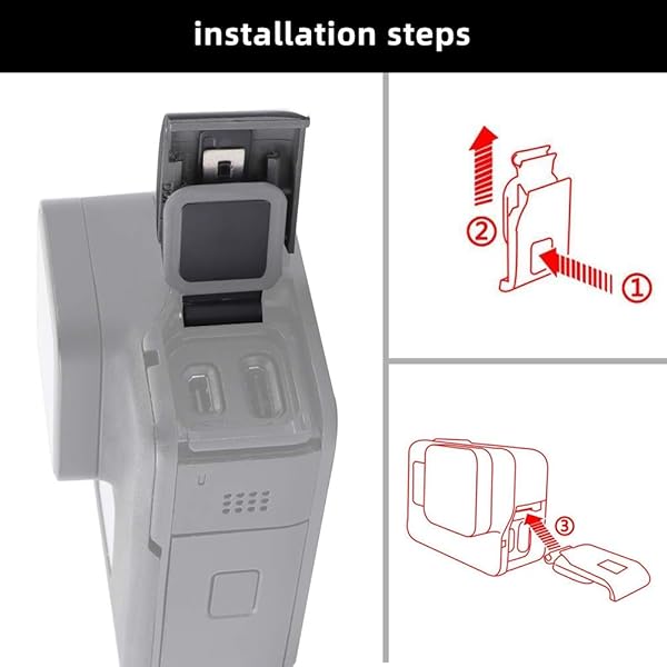 ParaPace ParaPace Replacement Side Door for GoPro Hero 7 Black USB-C HDMI Case Side Cover Repair Part Camera Accessories(Black) - View 4 of 8