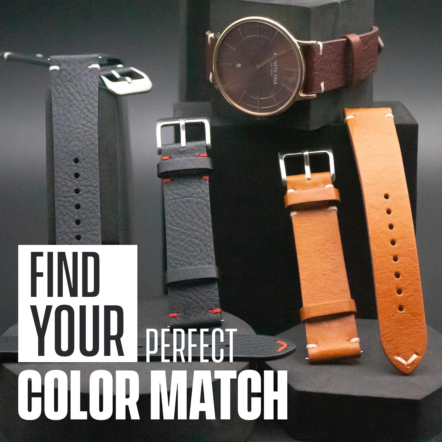 STUNNING SELECTION Alpine Genuine Vintage Leather Watch Strap 20mm Quick Release Full Grain Leather Band for Men and Women Brown Compatible with All Watches - View 7 of 7