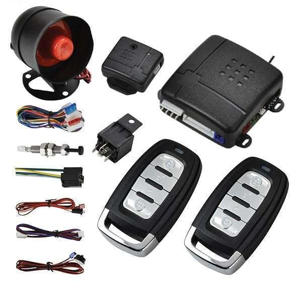 MASO MASO Universal Car Central Lock Kit: Remote Control, Shock Sensor & 2 Replacements for Secure Vehicle Access