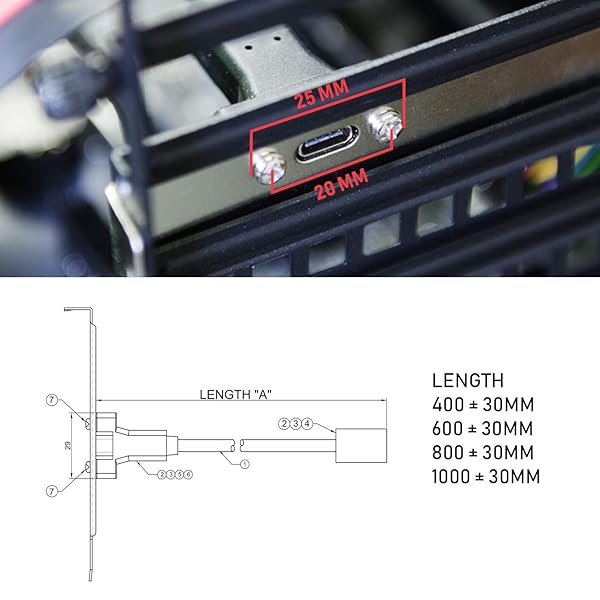 LINKUP LINKUP USB 3.2 Gen 2x2 20Gbps USB-C Internal Panel Cable Adapter - 40cm with PCI Bracket - View 9 of 9