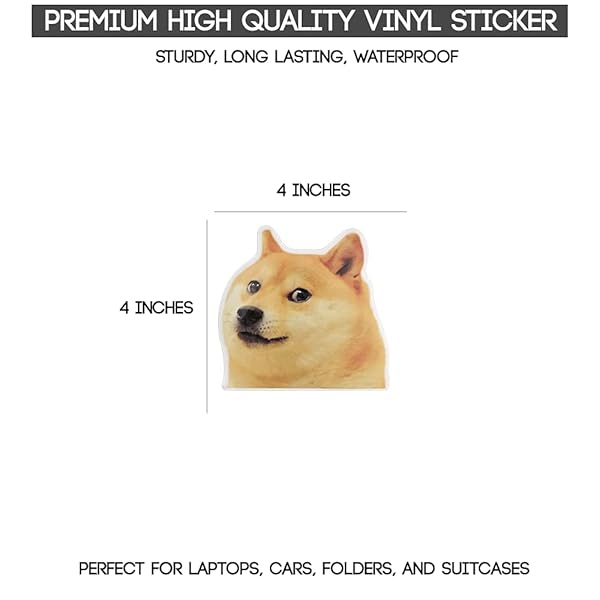 Doge Doge Much Wow Meme Shiba Inu Stickers 20 PCS Vinyl Decal Set for Water Bottles Laptops Phones 4 Inch - View 4 of 7